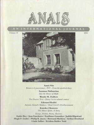 cover image of ANAIS: An International Journal, Volume 11